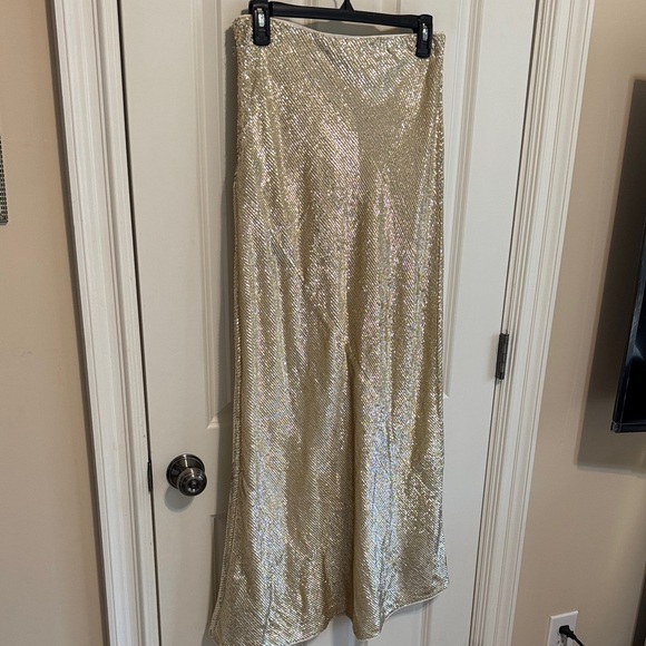 Banana Republic Gold Sequin Maxi Skirt - Picture 9 of 9
